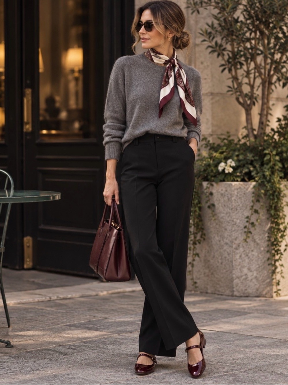 St. John Collection Made in Italy Wool Blend Straight Leg Trousers Black 10